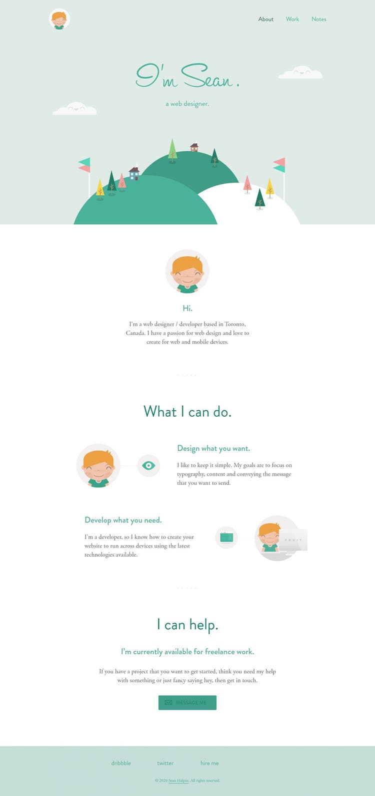Screenshot of Sean Halpin's website