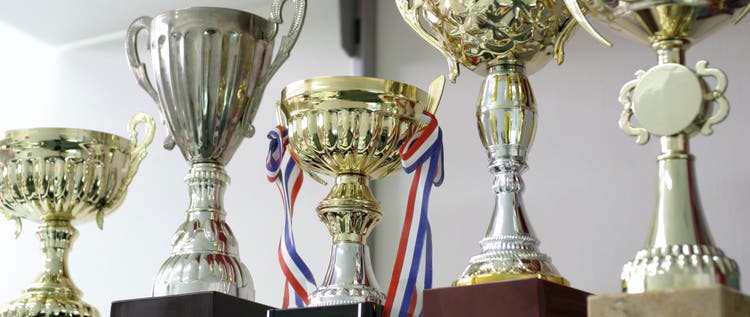 Group of 5 trophies