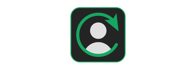 Icon of a person silhouette inside a green circular arrow, suggesting user refresh or account update