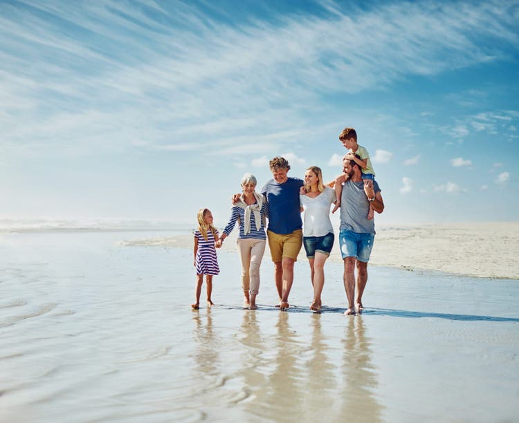 happy family on the beach