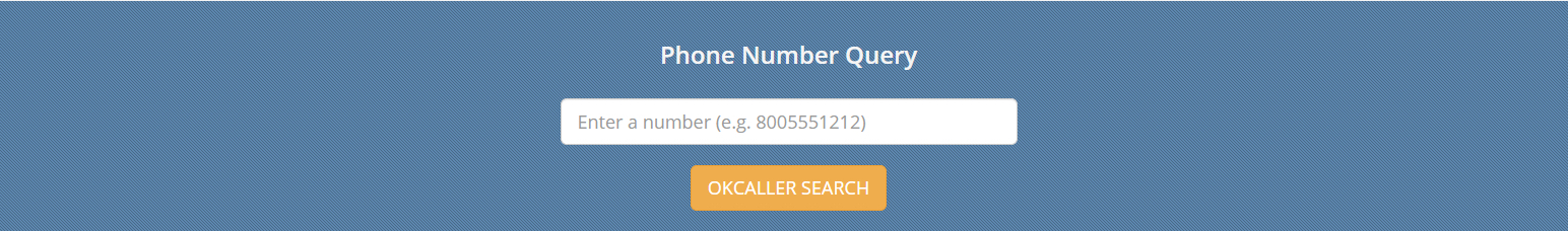 Screen shot of OKCALLER's search bar.