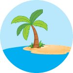 palm tree on desert island