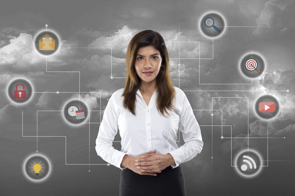 digital profile of business woman