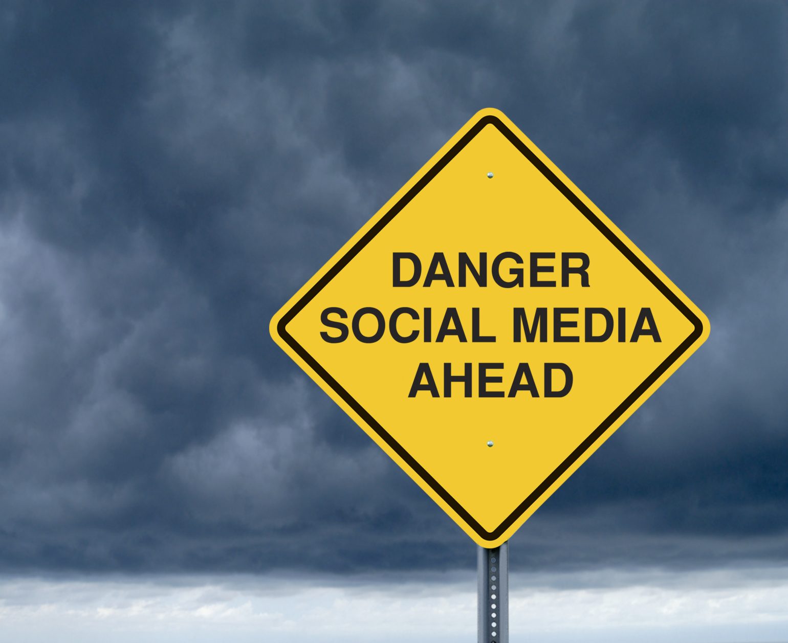 social media danger sign