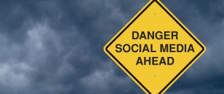 social media danger sign
