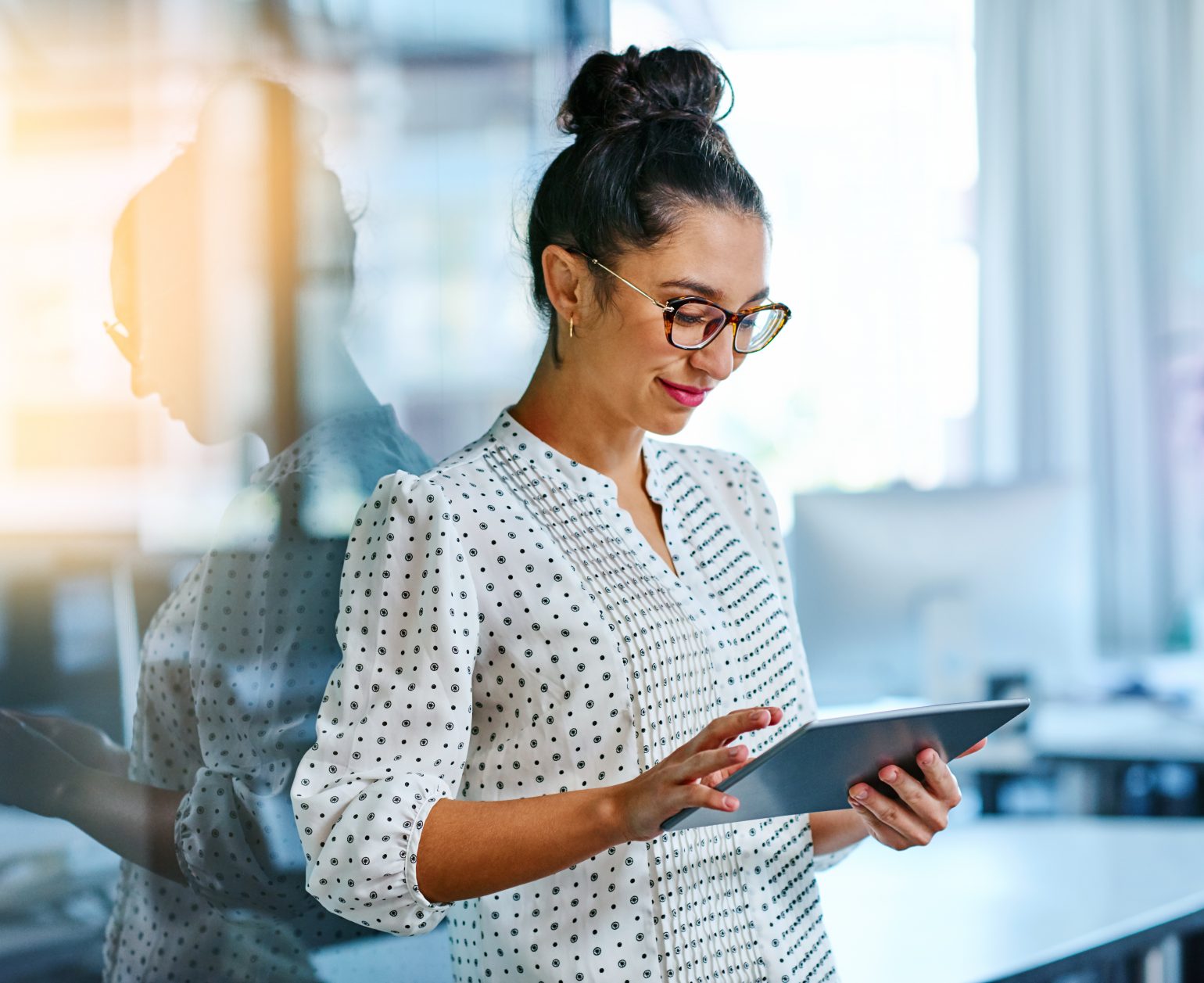 business woman using a tablet computer