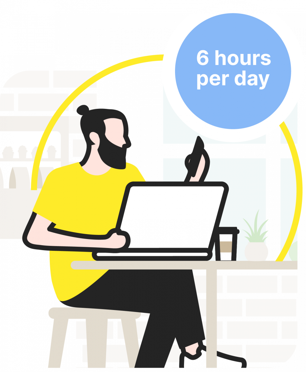 6 hours per day