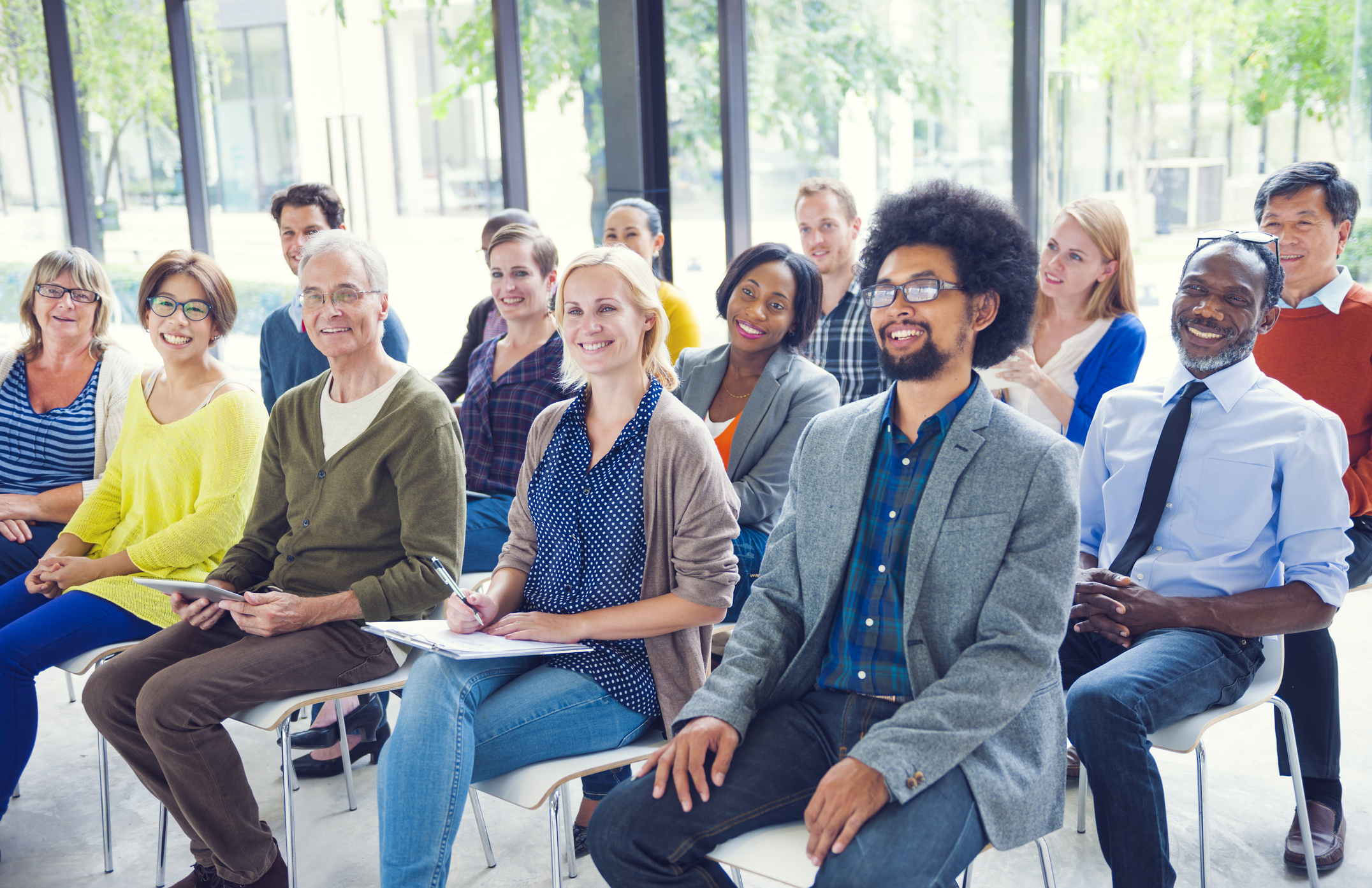 Multiethnic Group of People in Seminar